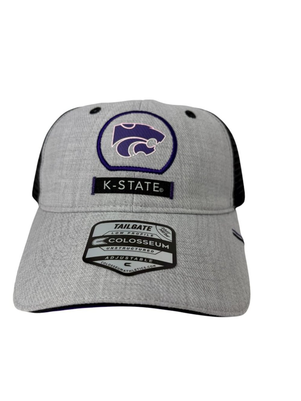 Kansas State Wildcats Hat Cap Colosseum Tailgate Trucker Mesh Snapback NWT Gray